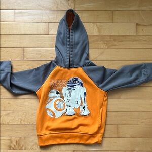 Star Wars Kids Hoodie - Gray and Orange with R2-D2 and BB-8